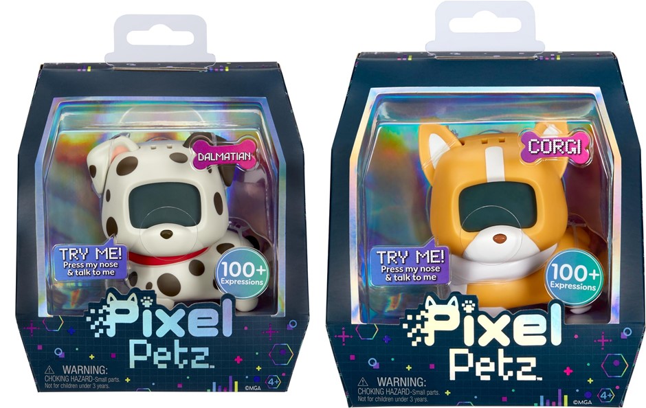 2 x PIXEL PETS Interactive Digital Pet Dogs: Dalmatian & Corgi