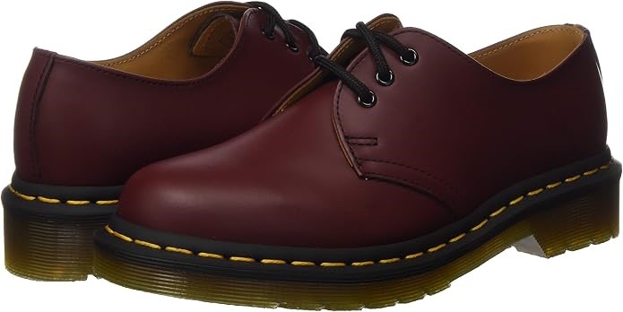 Dr. Martens Unisex 1461 3-Eye Oxford Shoe, Cherry Red Smooth Leather, UK 7/