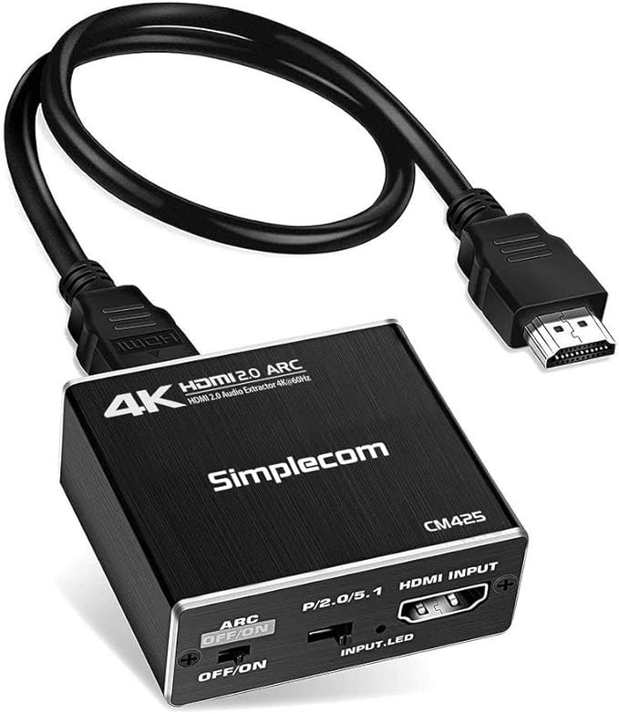 SIMPLECOM CM425 HDMI 2.0 Audio Extractor Optical SPDIF + 3.5mm Stereo with