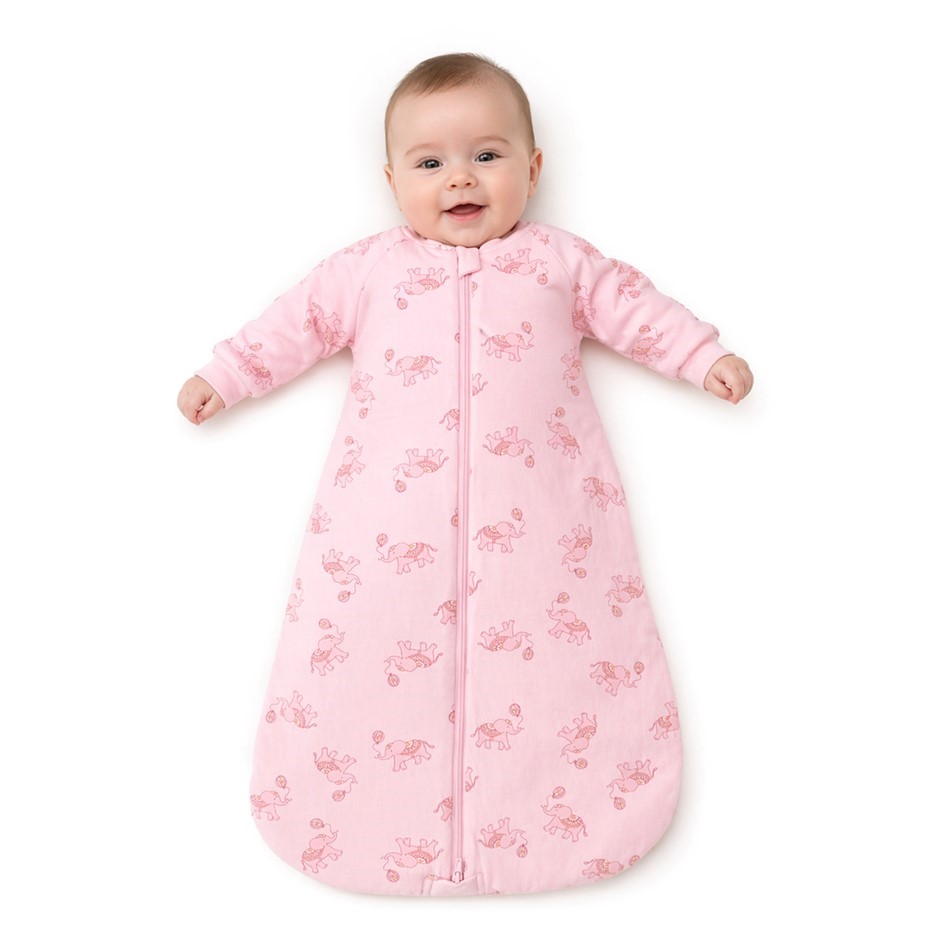 SNUGTIME Cotton Long Sleeve Sleeping Bag, Size 0 (Fit 6-12months), 3 TOG,