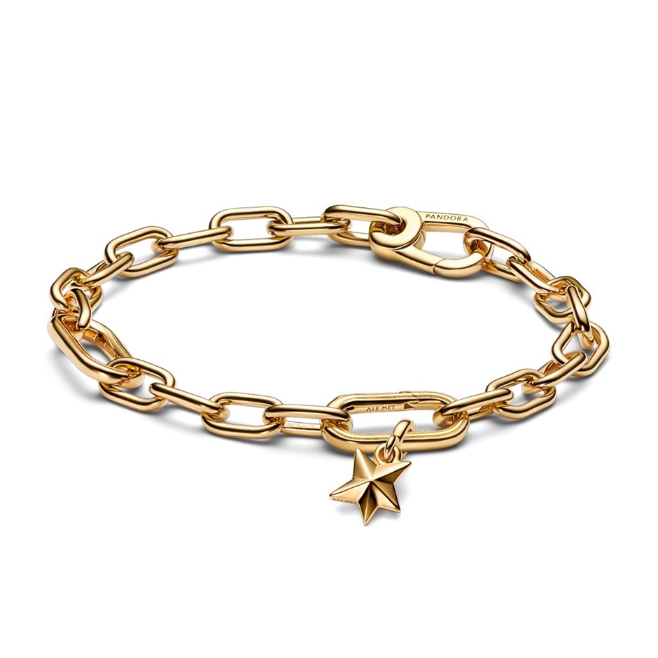 Pandora Me 14k Gold Plated link with Star Mini Dangle Gift Set
