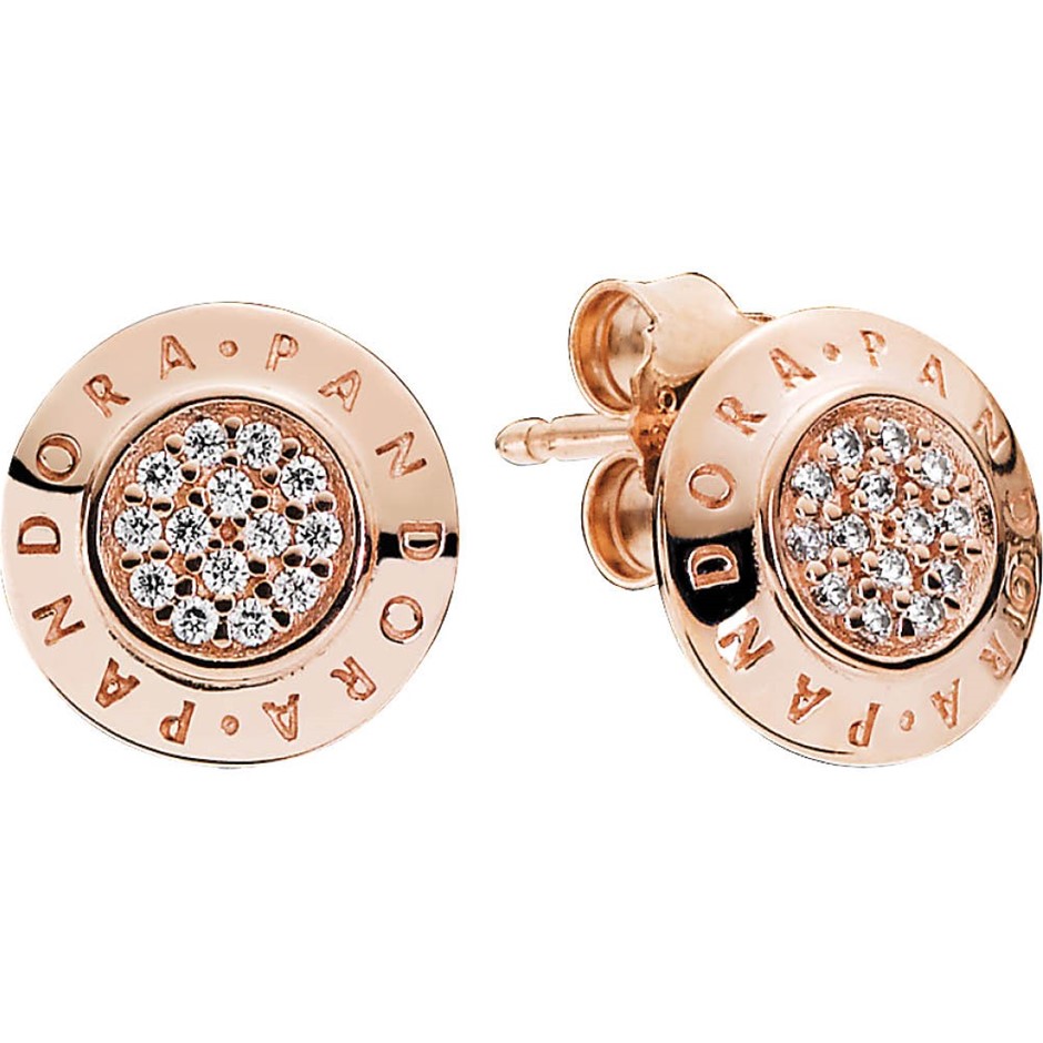 Pandora Rose Pandora Signature Earring Studs W Cz