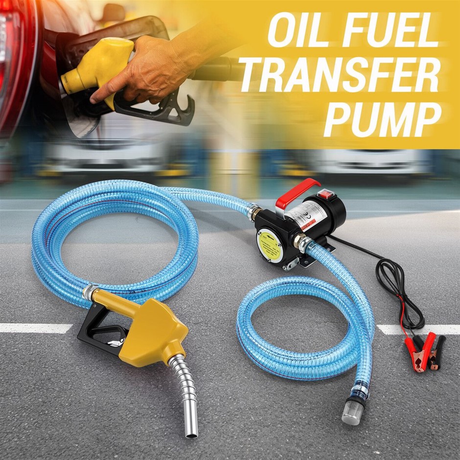 12V Fuel Transfer Pump 10GPM Diesel Kerosene Auto Stop Nozzle Hose Filter