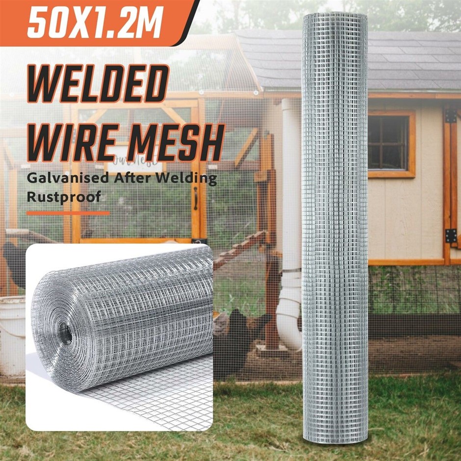 50m x 1.2m Hot Galvanised Welded Wire Mesh Fence Roll for Animal Cage