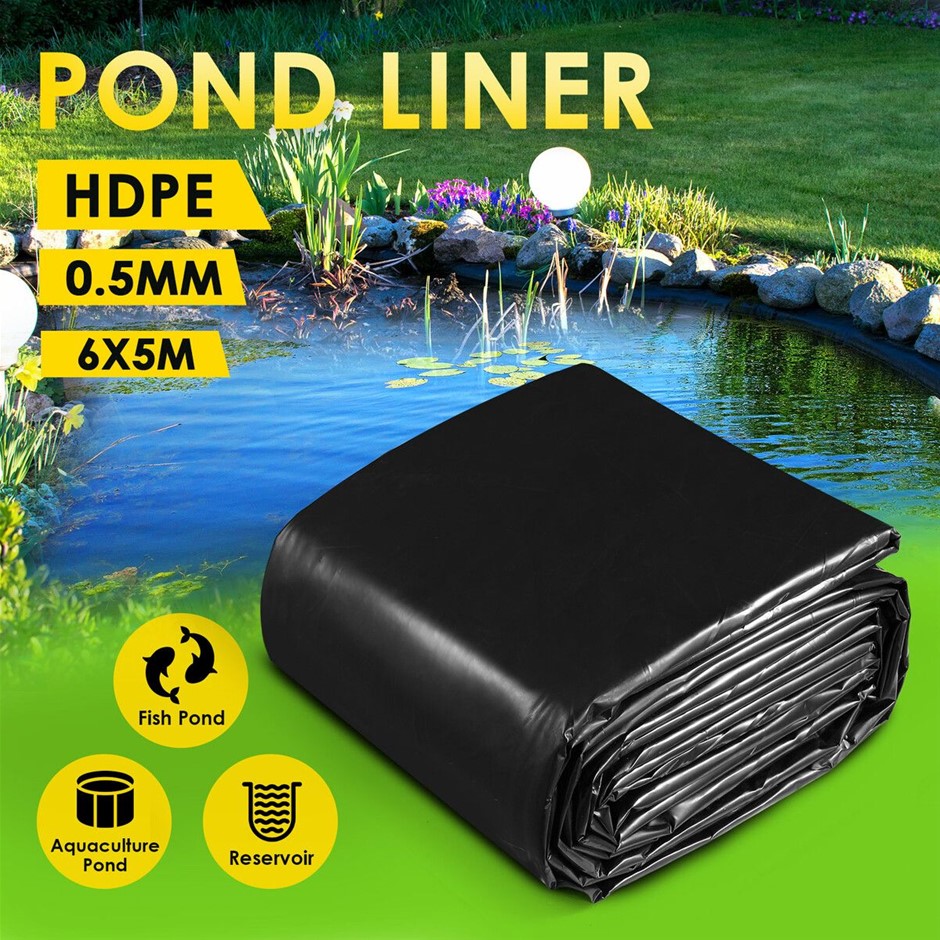5x6m HDPE Pond Pool Liner 0.5mm Fish Koi Waterfall Garden Reservoir