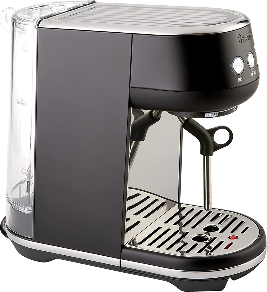 BREVILLE The Bambino Espresso Machine, 1100W, Black Truffle Colour, BES450B