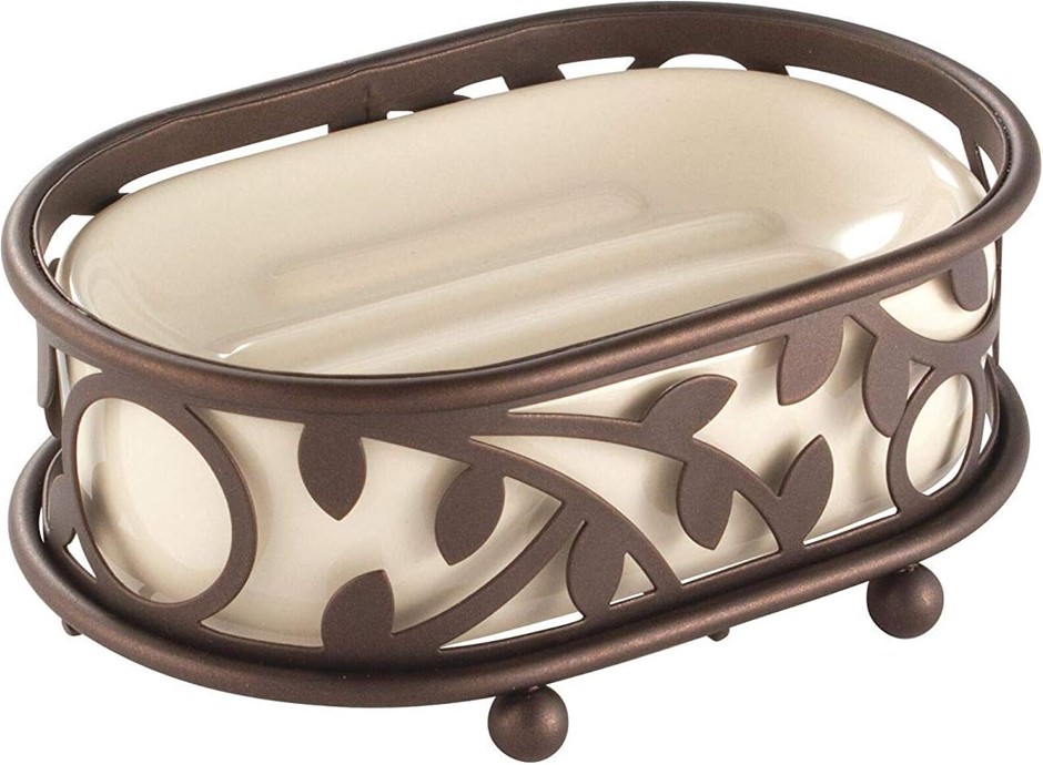 2 x iDesign Vine 86441EU Soap Dish Vanilla/Bronze