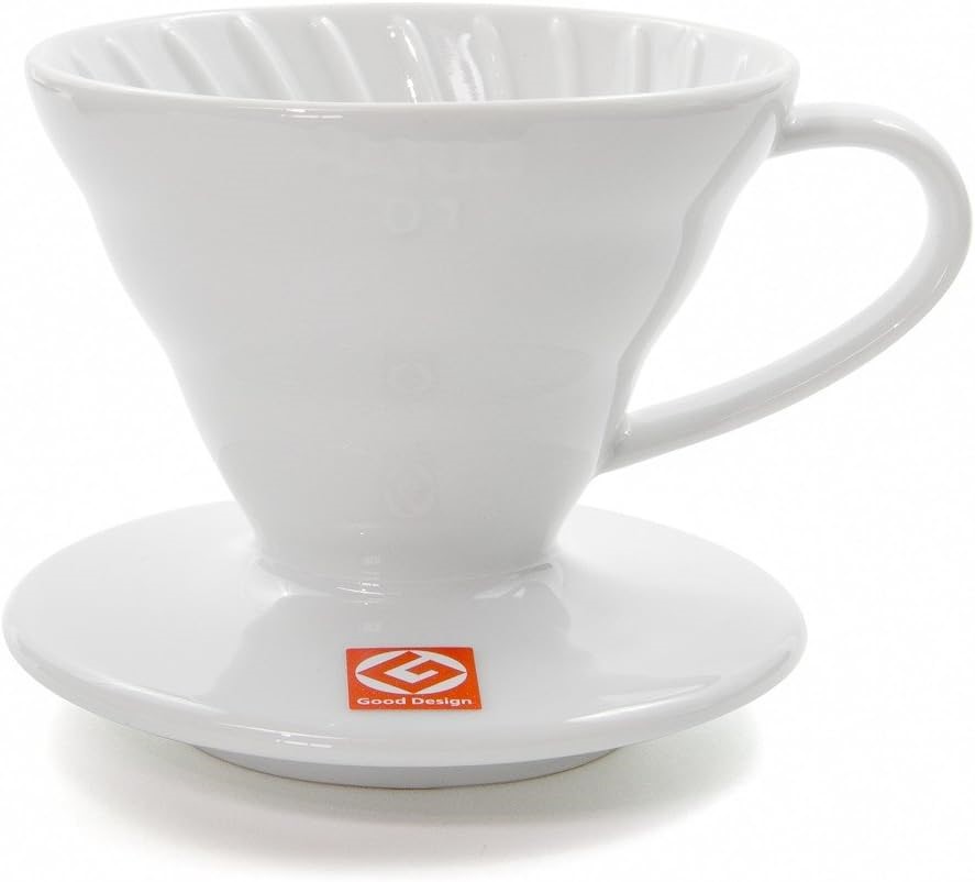 5 x HARIO V60 Plastic Coffee Dripper, Size 02, White.