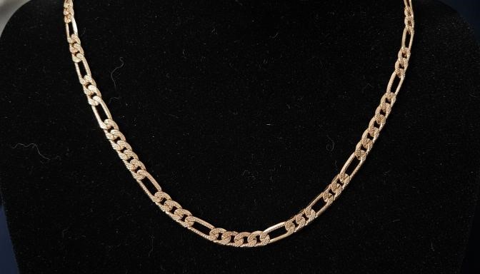 18K/Italy Stamped Rose Gold Filled Figaro Chain -60cm-5mm
