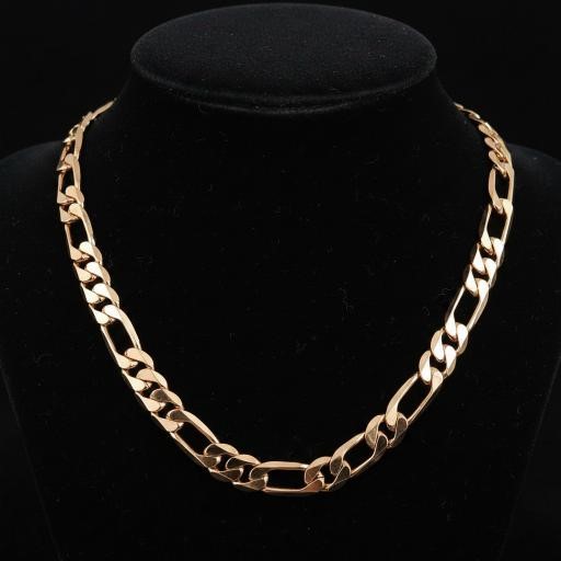 18K/Italy Stamped Rose Gold Filled Figaro Chain 60cm-8mm