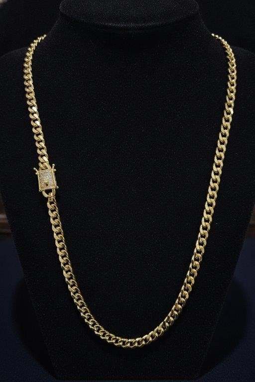 14K-Stamped Yellow Gold Filled Cuban Bracelet -17.5cm-10mm-Bonus Gift