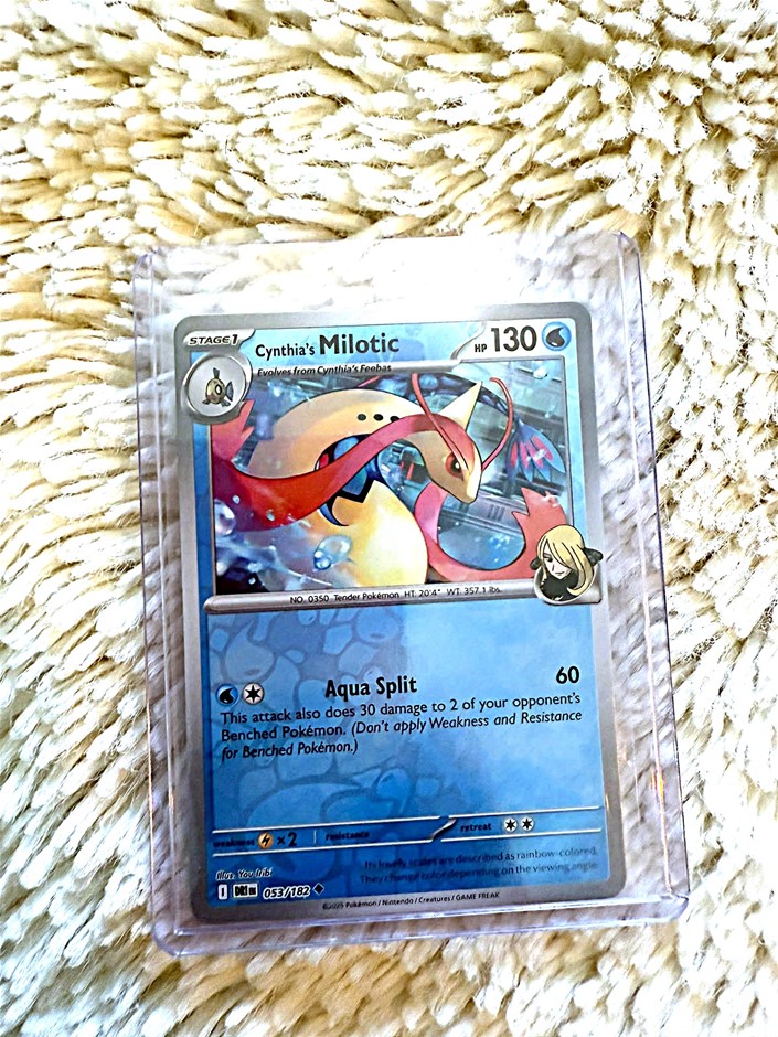 English Cynthia’s Milotic 053/182 Pokémon Card.