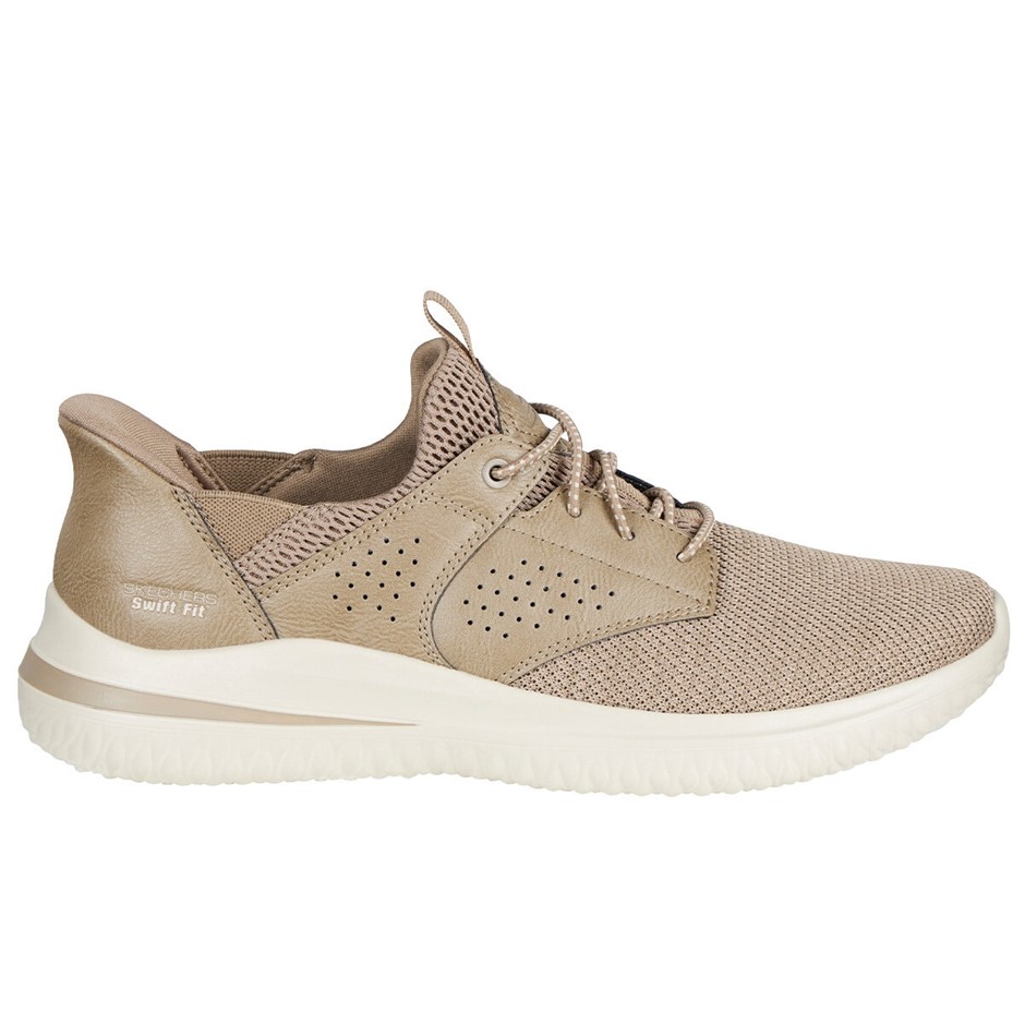 SKECHERS Men's Delson Shoes, Size US9, Taupe (TPE), 255101. NB: outsoles an