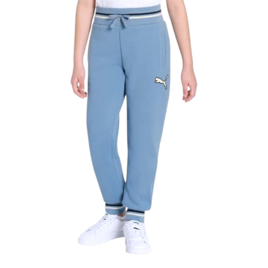 PUMA Girls' Fleece Pant, Size S (UK 9-10Y), Zen Blue (02), 221290. NB: 2x s