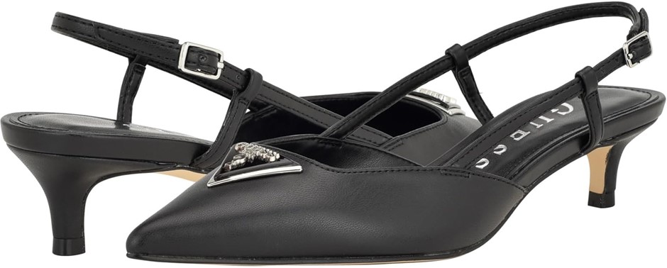 GUESS Women's Jesson Pump, Size 8M, Black (001). NB: soles have slight mino