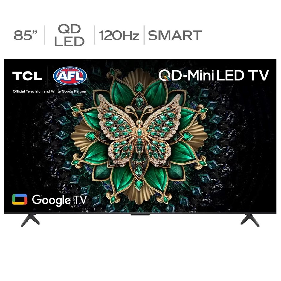 TCL 85 Inch C6K QD-Mini LED 4K Google TV 85C6K. RRP: $3,099.99.