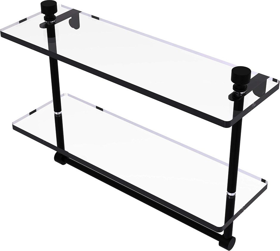 ALLIED BRASS Foxtrot Collection 16 Inch Two Tiered Glass Shelf With Integra