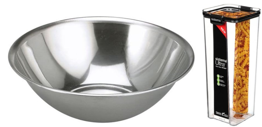 BUNDLE of Chef INOX Stainless Steel Mixing Bowl, 8 Litre Capacity, 371 mm x