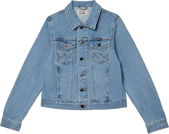 Wrangler Women's Classic Trucker Jacket, Light Stone, 8
