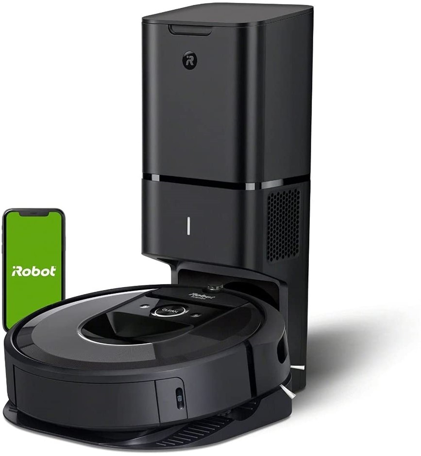 IROBOT Roomba i7+ Robot Vacuum with Voice Control, Colour: Black, Model: i7