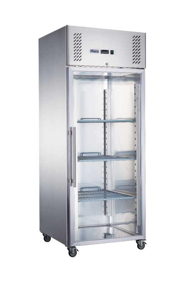 618L S/S Full Glass Door Upright Fridge