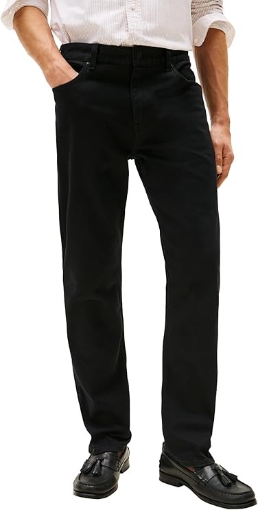 TOMMY HILFIGER Men's Denton Straight Jeans, 40W x 32L, Stay Black, MW0MW406