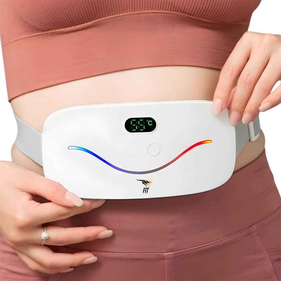FIT FAUNA Cordless Rechargeable Menstrual Heating Pad for Cramps with 4 Hea
