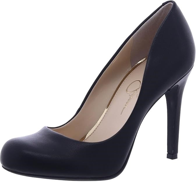 JESSICA SIMPSON Women's Calie Pump, Black Sleek, Size 12M/EU43.5, JS-CALIE.