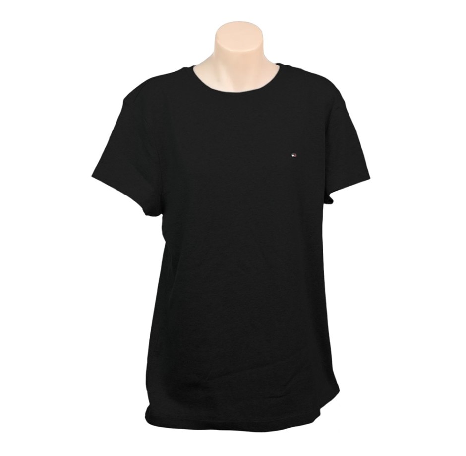 2 x TOMMY HILFIGER Women's Tee, Size 2XL, 60% Cotton, 001 Black, J33H0160.