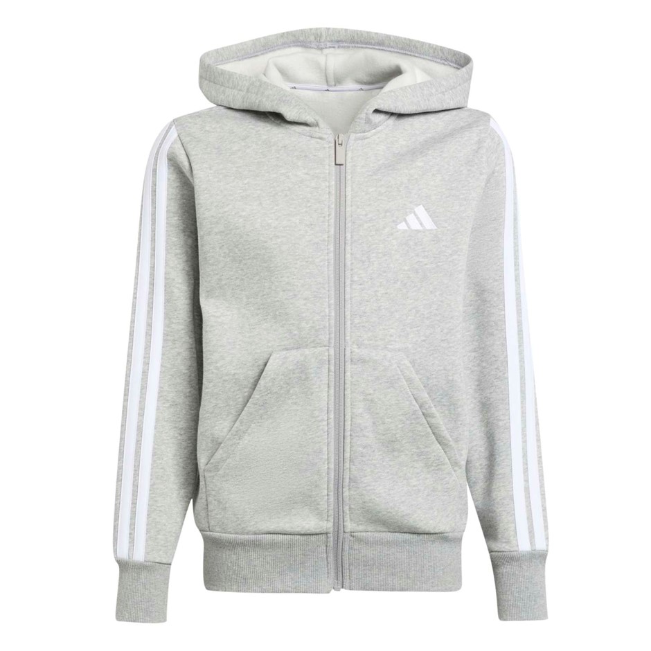 ADIDAS Kids' Unisex 3S Fleece Zip Hoodie, Size AU 15-16Y, MediumGreyHeather