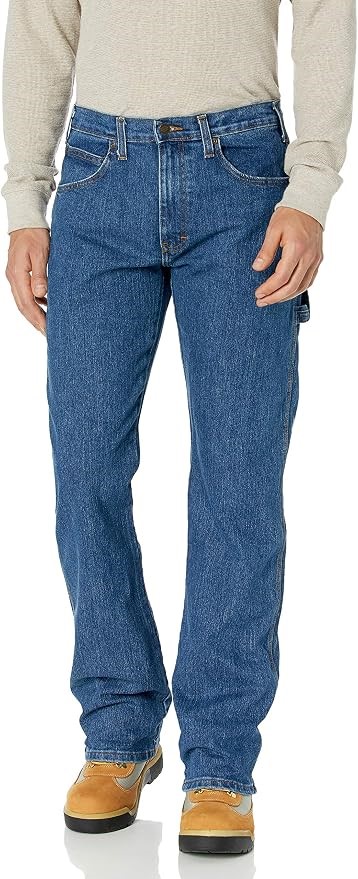 DICKIES Men's Flex Carpenter Denim Jean, 40W x 30L, Rinsed Indigo Blue, DU2
