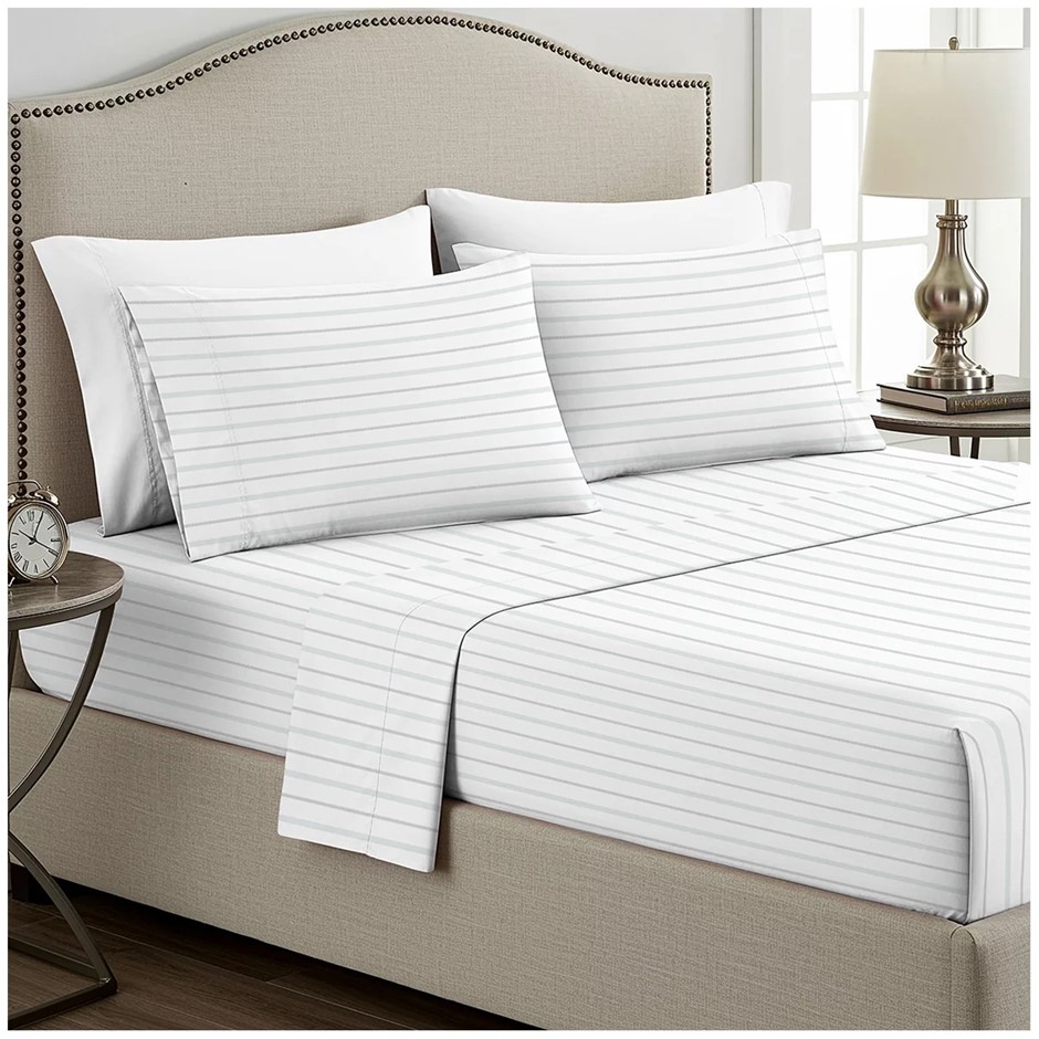 Boutique Living Cotton Flannel Sheet Set 4 Piece King Bar Stripe. NB: Not i
