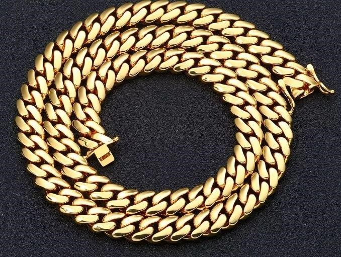 18k/Italy Yellow Gold Filled Cuban Chain - 8.8mm-22inch