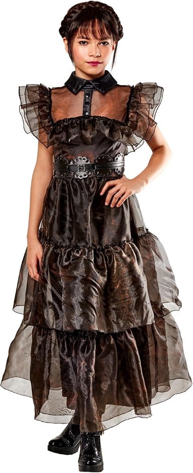 WEDNESDAY Girl's Rave'n Deluxe Costume, Size L,  Wednesday (Netflix), 10008