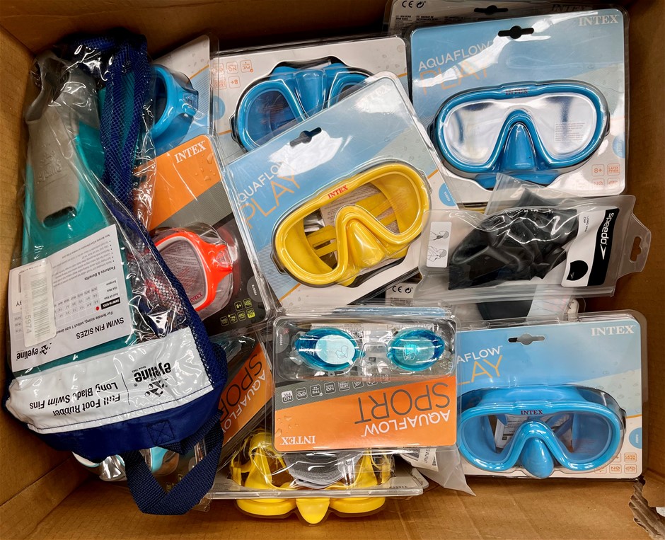 Assorted Swimming Products Including INTEX, SPEEDO & EYELINE. NB: Sold as s