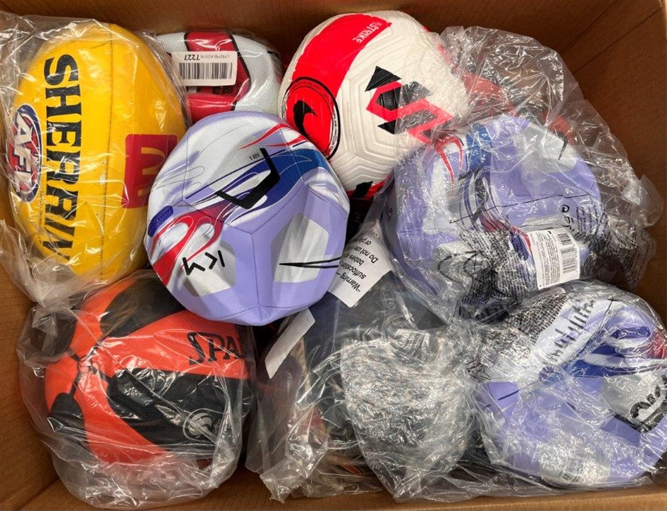 Assorted Sport Balls Including SHERRIN, SPALDING & More. NB: Sold as shown
