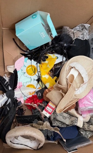 Assorted Box of Hair Pieces/Accessories. NB: Items may not be in original p