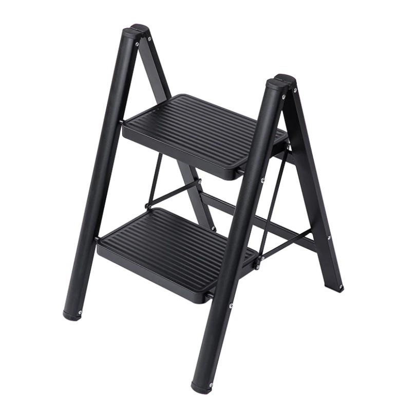 Step Ladder (2 Steps), 65.5cm x 44.5cm x 6cm, Black.