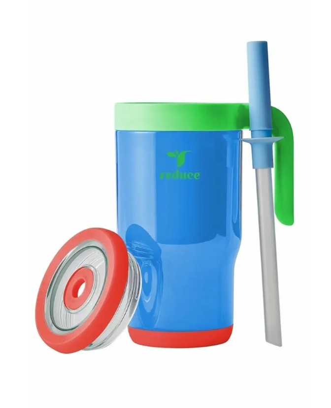 2 x REDUCE Kids Chiller Go Insulated Cups, 414ml, Blue.