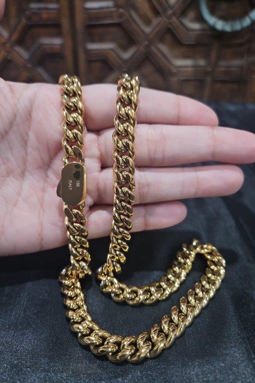 18k Italy Stamped Triple  Yellow Gold Plated Chain-Quality Guarantee-70cm