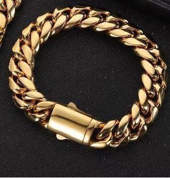 18k Italy Stamped Triple Yellow Gold Plated Bracelet-Quality Guarantee 20.5