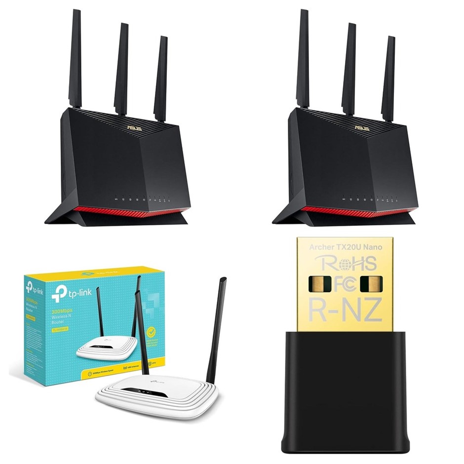 4 x Gaming Routers & Adapters. 2 x ASUS RT-AX86U Pro (AX5700) Dual Band Ext