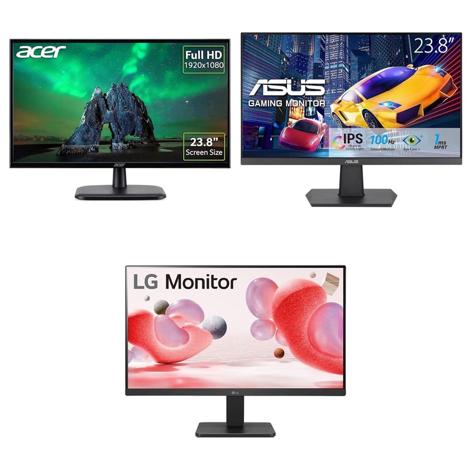 3 x Gaming Monitors. 1 x ASUS VA24EHF Eye Care Gaming Monitor 24-Inch. 1 x