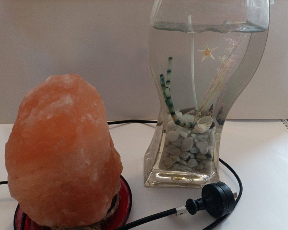 Artificial Still Water Vase and Himlaya Salt Lamp , Used