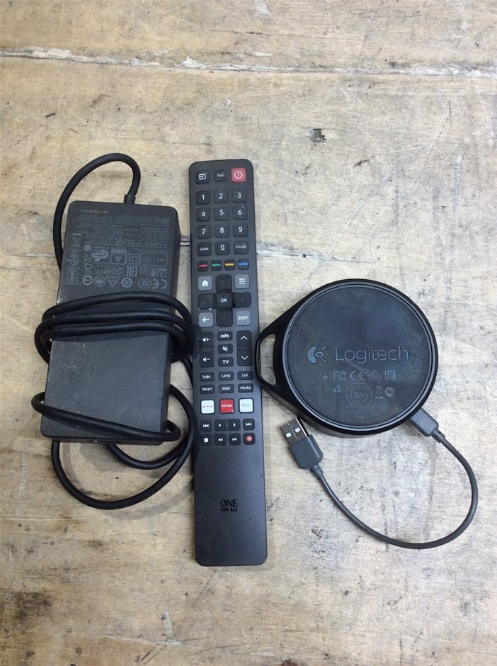 Logitech TV Cube Streaming Device w/Remote Control + AC Adapter