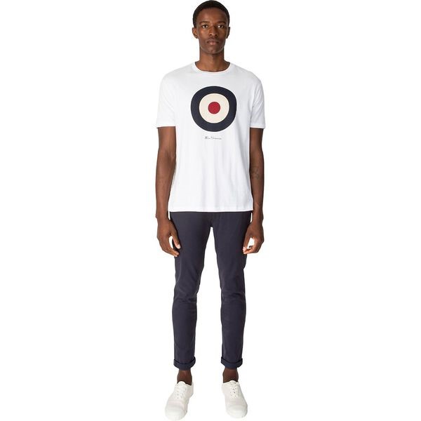 BEN SHERMAN Men's The Iconic Target Print T-Shirt. Size L, Colour: Bright W