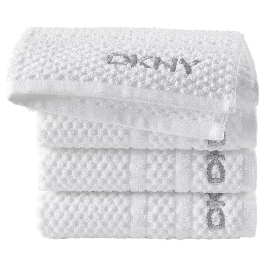 5 Piece DKNY Hand Towel White 100% Cotton