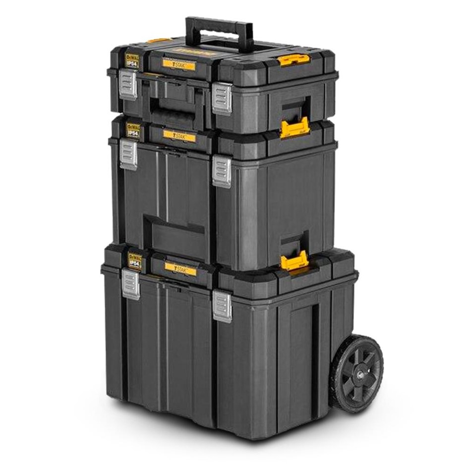 DeWALT 3-In-1 TSTAK Stackable Storage Tool Box System. NB: Has been use.