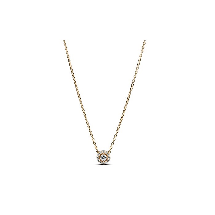 14k gold-plated collier with clear cubic zirconia