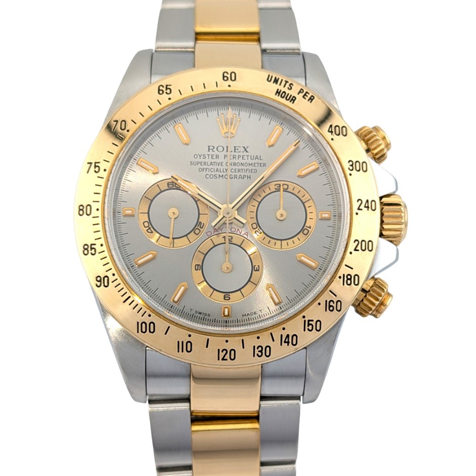 ROLEX DAYTONA "ZENITH" AUTO 40MM STEEL/18K YELLOW GOLD 16523 SLATE GREY WXO
